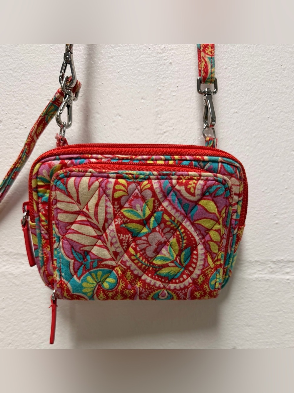 Vera Bradley Multicolor Floral Quilted Crossbody in Red